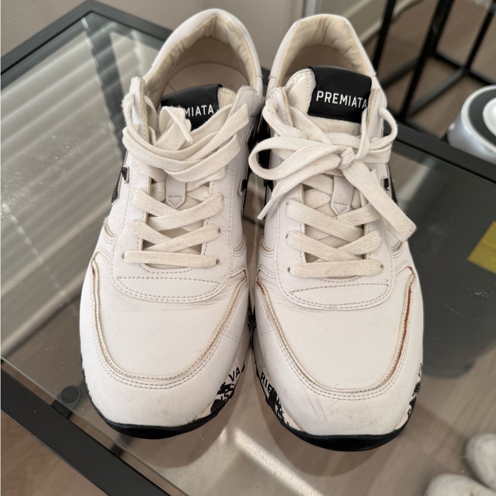 Premiata Women's White and Black Sneakers